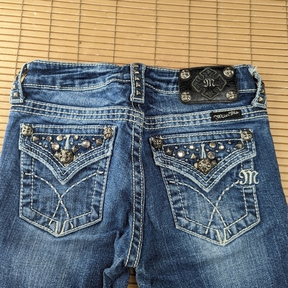 Miss Me Capri Jeans Girls Size 12 Style JK4288P9 Youth Stock Show Rodeo Flap. Mm - Picture 7 of 7